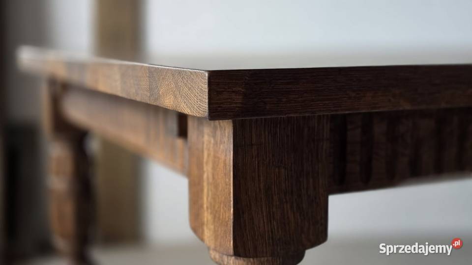 Stół dębowy rozkładany brąz ciemny orzech Łódź