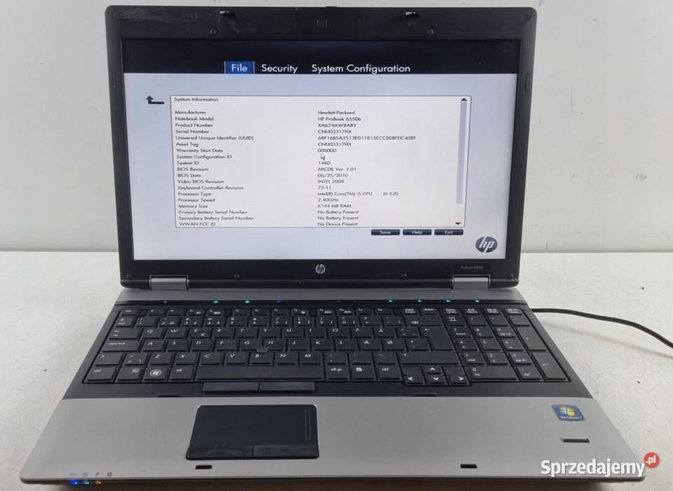 HP Probook 6550b i5 RAM 8GB SSD 120GB z RS232 sprzedam