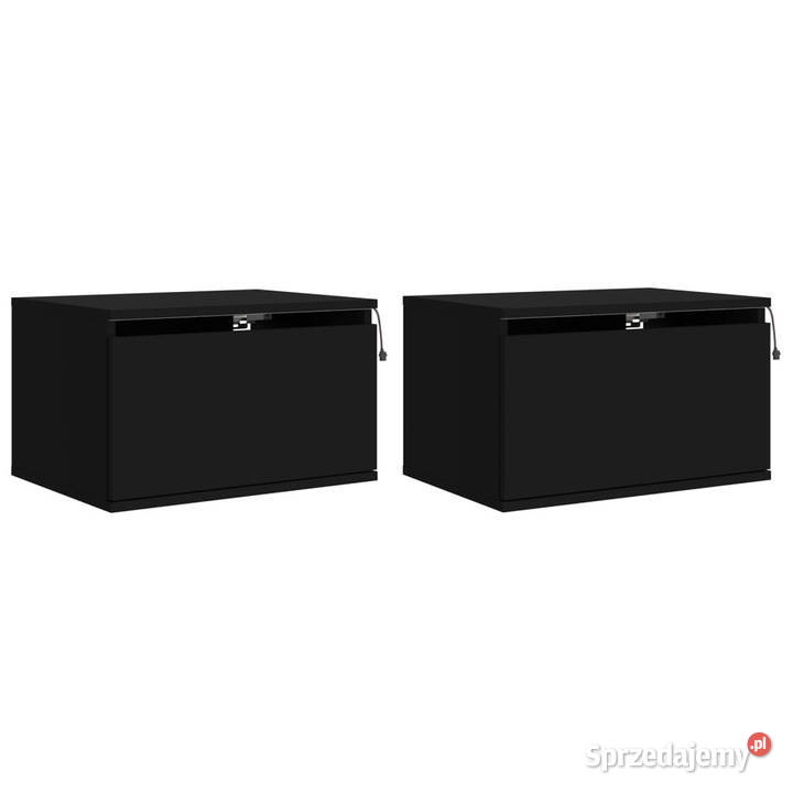 Wiszące szafki nocne z LED 2 czarne WM836829 Warszawa