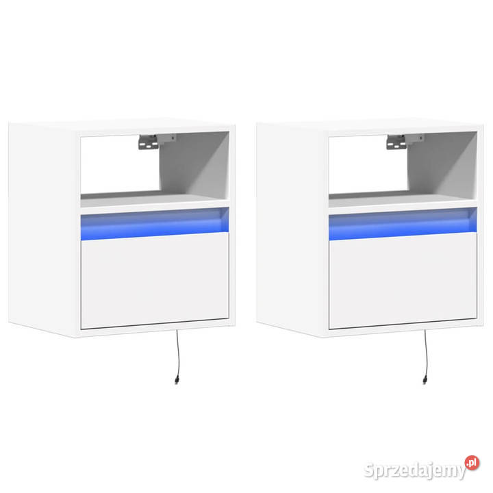 Wiszące szafki nocne z LED 2 białe WM3307976 mazowieckie Warszawa