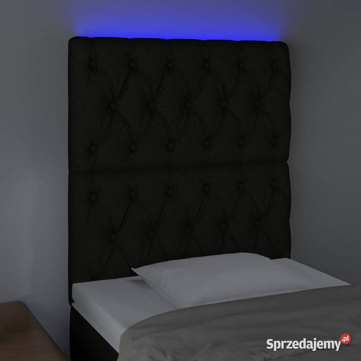 Zagłówek do łóżka z LED czarny 80x7x118128 Warszawa