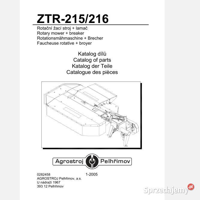 ZTR166 ZTR215 ZTR216 kosiarka katalog części