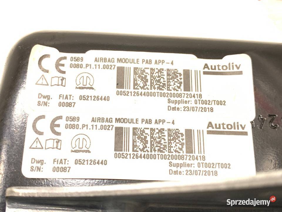 PODUSZKA POWIETRZNA PASAŻERA FIAT TIPO 052126440