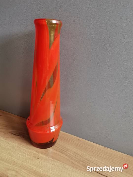 Stary kolorowy wazon huta Laura Tarnów design