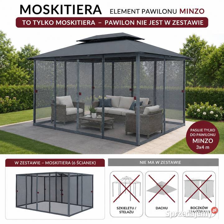MOSKITIERA DO PAWILONU MINZO 34 6 ŚCIANEK BEZ