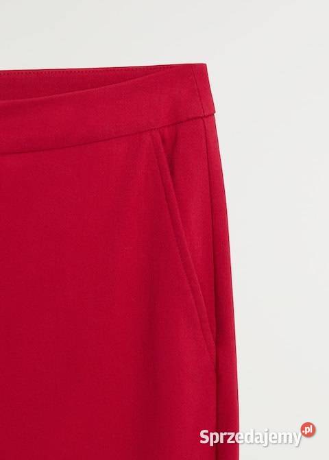 MANGO Spodnie skinny crop raspberry malinowe Bez wzoru Zamość