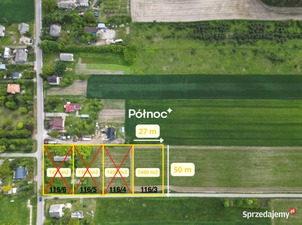 Działki budowlane w Janowie 1400m2 85 m2 budowlana Sprzedaż Janów