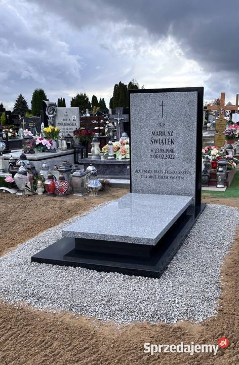 Nagrobek POMNIK GRANIT STRZEGOM Z MONTAŻEM Konary