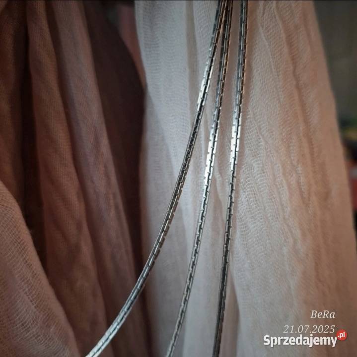 Potrójny Srebrny Łańcuszek Naszyjnik Srebro 38 Szczecin