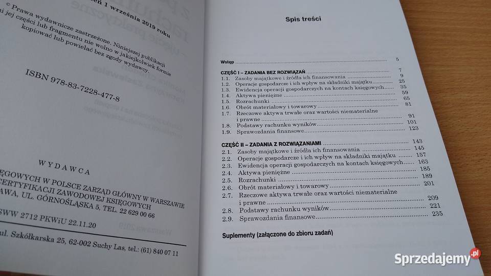 Zbiór zadań z podstaw rachunkowości ujęcie ISBN 9788372284778 Kultura i Rozrywka sprzedam