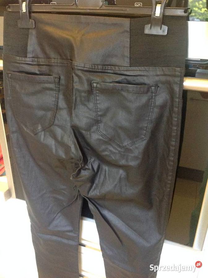 Spodnie Legginsy Woskowane Czarne Damskie 31 Moda i Styl Nowa Sól
