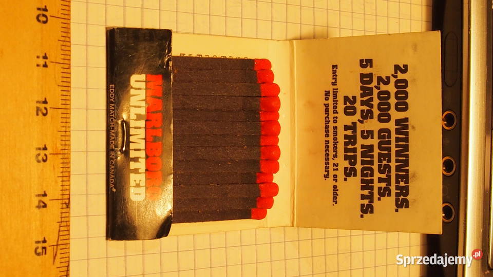 Marlboro Unlimited zapałki Eddy Match Canada Tychy