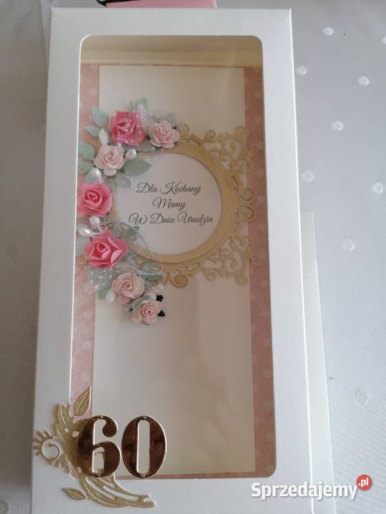 Kartka w pudełku własnoręcznie wykonana 60 Strzebiń