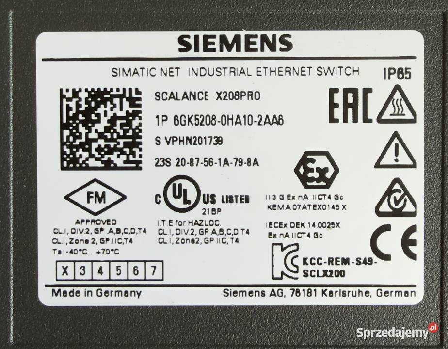 Przemysłowy Switch Ethernet Siemens SCALANCE Szczecin