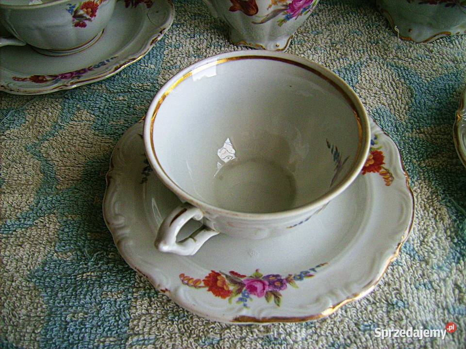 Zestaw kawowy Wałbrzych porcelana z PRLu z lat Porcelana i szkło śląskie Porąbka