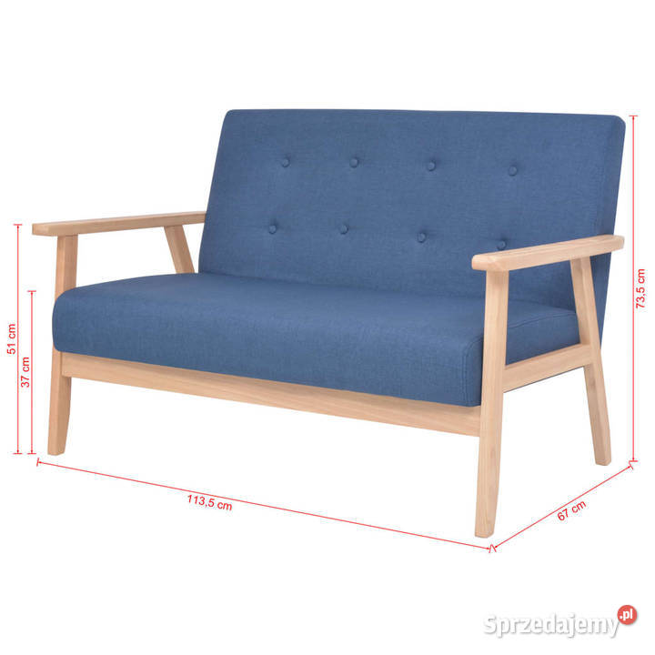 2osobowa sofa tapicerowana niebieska WM244655 Meble Warszawa sprzedam