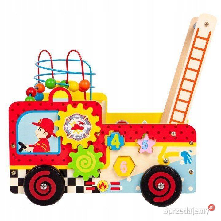 Drewniany pchacz edukacyjny straż pożarna klocki Bielsk Podlaski