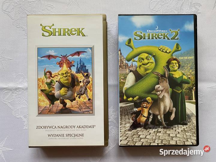 SHREK i SHREK 2filmy na kasecie VHS Kultura i Rozrywka Lublin sprzedam