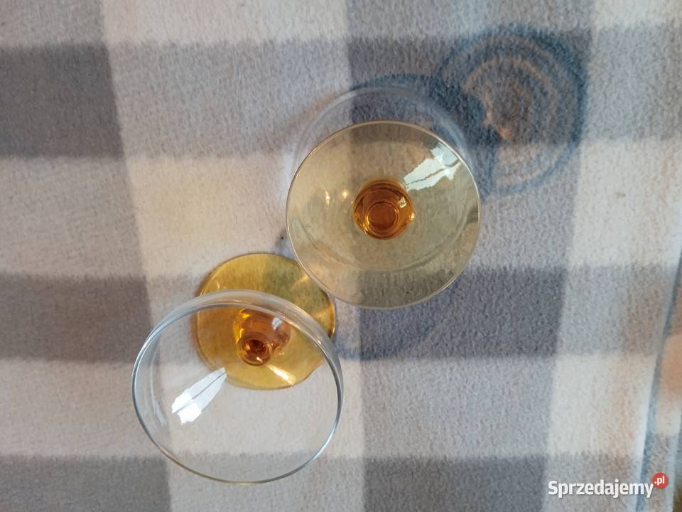 Dwa ciekawe kieliszki szampanki Koźminek