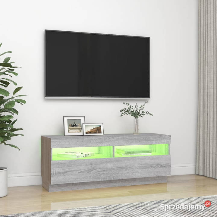 Szafka pod TV z oświetleniem LED szary dąb Warszawa