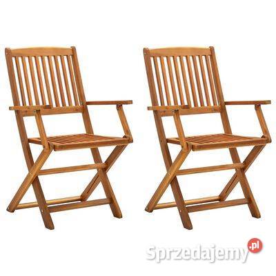vidaXL Składane krzesła ogrodowe 2 lite drewno Krzesła ogrodowe mazowieckie Warszawa