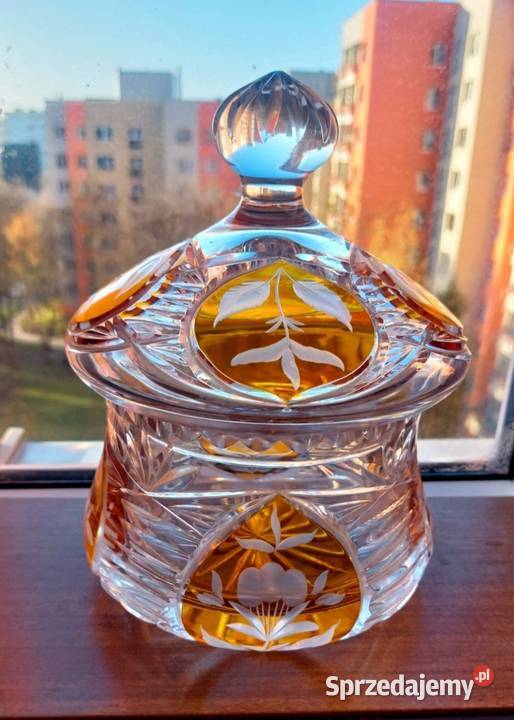 Piękna duża bomboniera kryształowa PRL Wrocław sprzedam