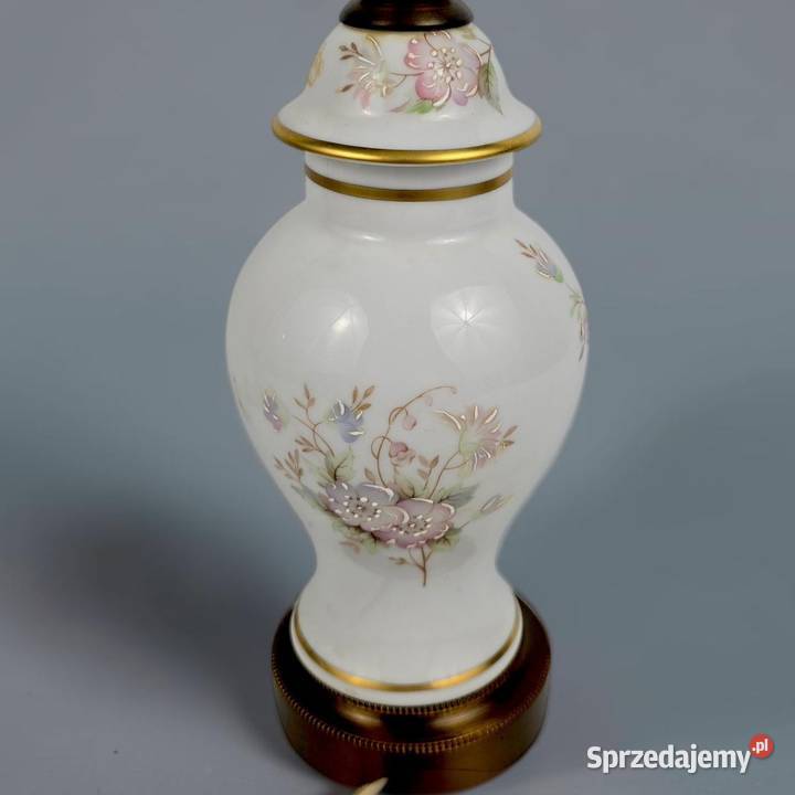 Lampka stołowa Ray Limoges Francja połowa XXw Porcelana i szkło Bronisze