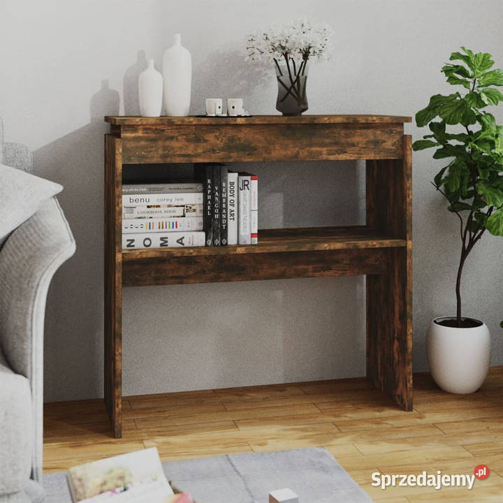 Stolik konsolowy przydymiony dąb 80x30x80 mazowieckie Warszawa