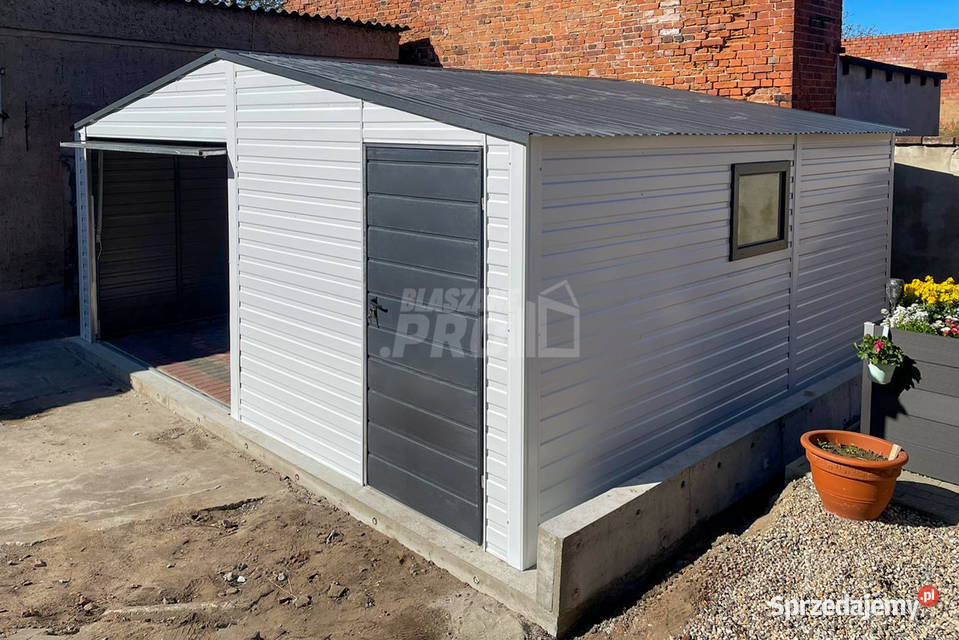 Garaż Blaszany 6x5m Brama Uchylna Drzwi Okno Leszno sprzedam