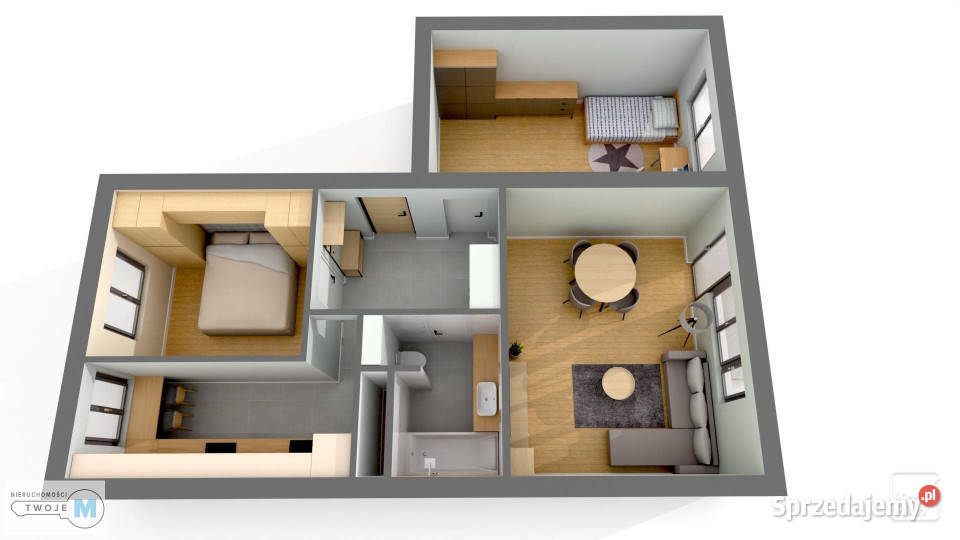 Mieszkanie Kielce 594m2 3 pokoje 59.4m2 świętokrzyskie