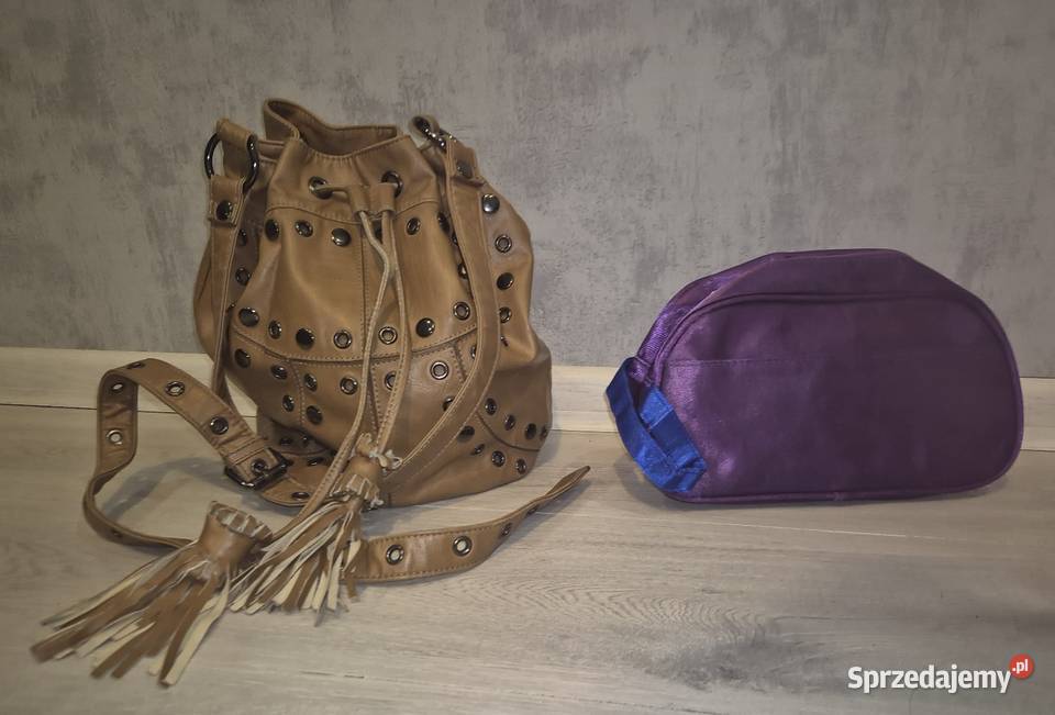 Torebka damska beżowa camel worek plus Na ramię  Łódź