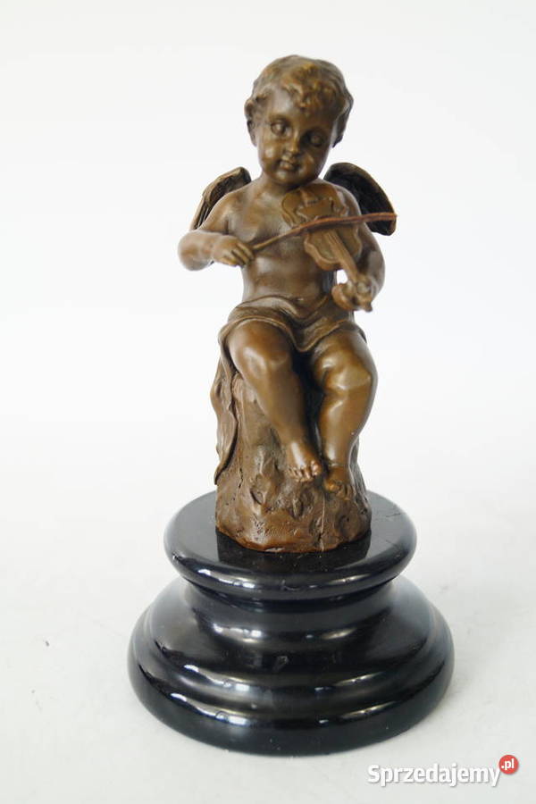 Figura z brązu grający amor putto rzeźba 2 Gizałki