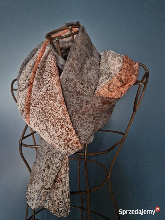 Cienki szalik nowy bez metki wzór patchwork Lublin