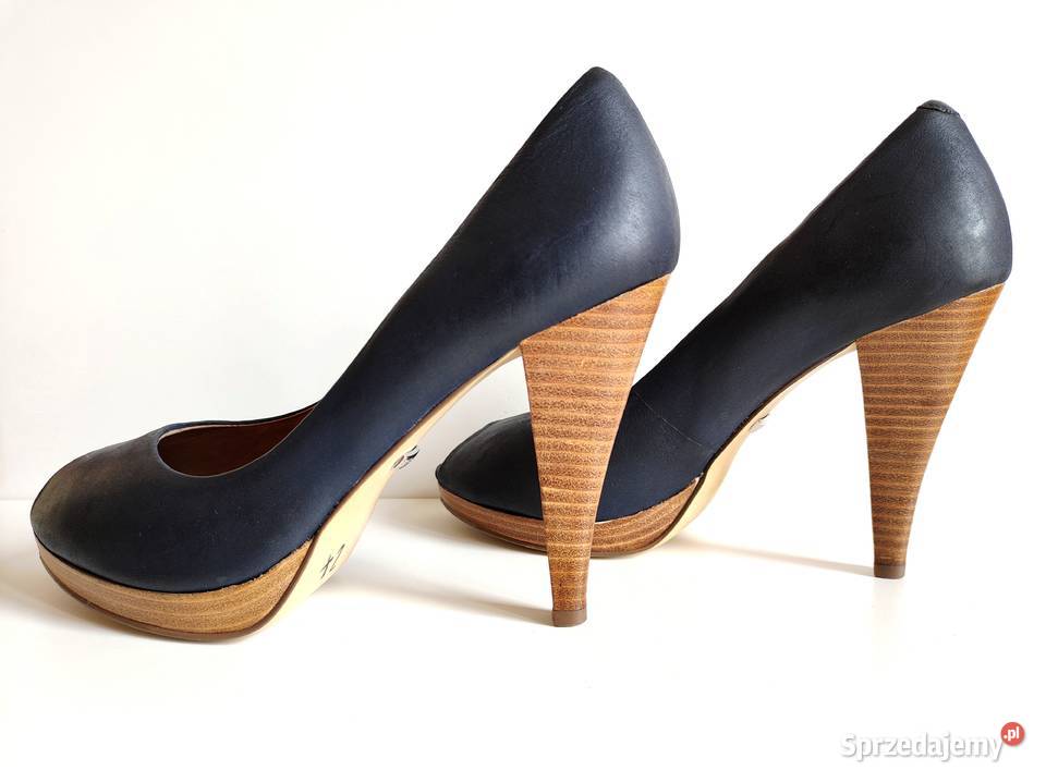 7237 5TH AVENUE eleganckie granatowe skóra 40 sprzedam