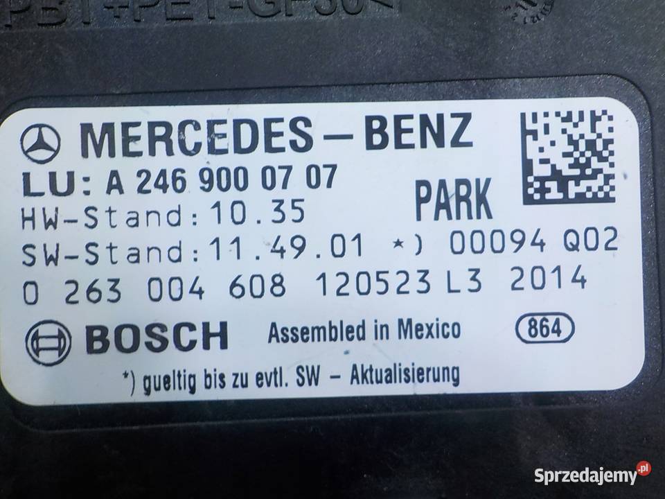MERCEDES B W246 14 B 12r 5D modul parkowania PDC osobowe mazowieckie Suków sprzedam
