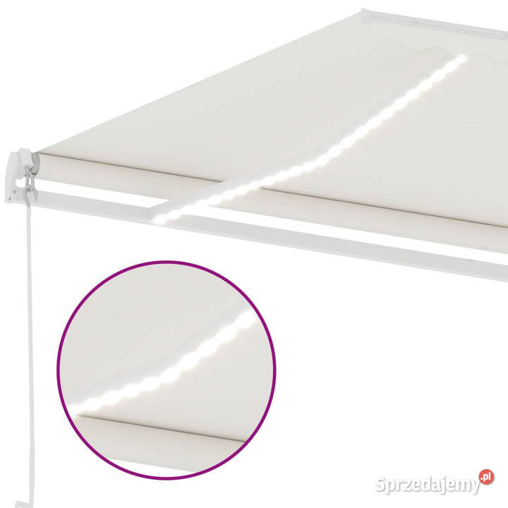 Ręcznie zwijana markiza z LED 400 x 350 kremowa mazowieckie Warszawa sprzedam