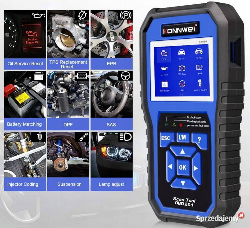 KONNWEI KW 450 Tester diagnostyczny Wyświetlacz
