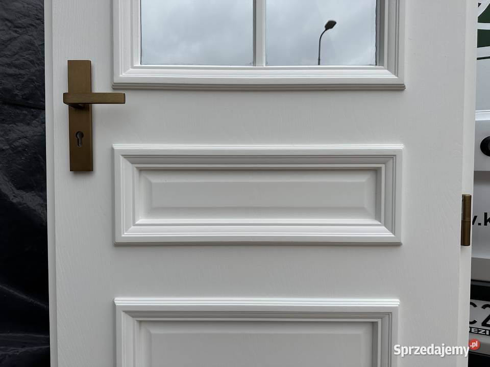 Drzwi drewniane zewnętrzne RĘKI ANGIELSKIE BIAŁE Drewno Brodnica sprzedam