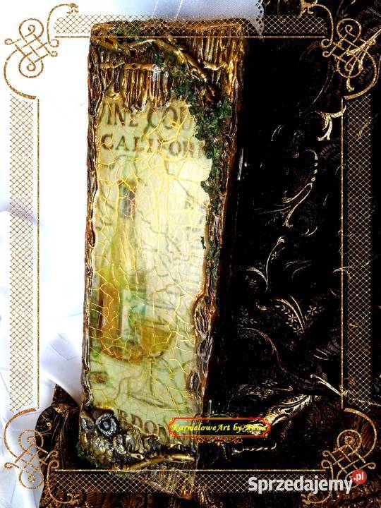 Pudełko na wino decoupage rękodzieło prezent sprzedam