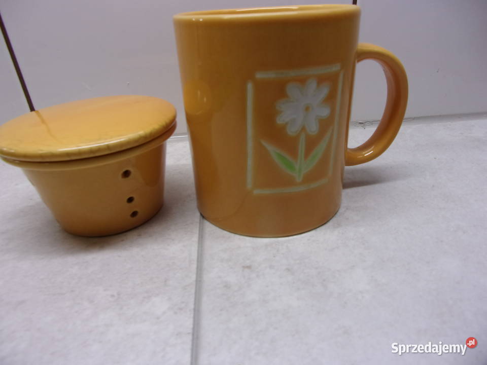 KUBEK ceramiczny z zaparzczem i sitkiem Warszawa