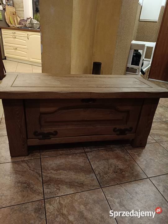 Skrzynia dębowa ciężka zachowana w oryginale 50cm