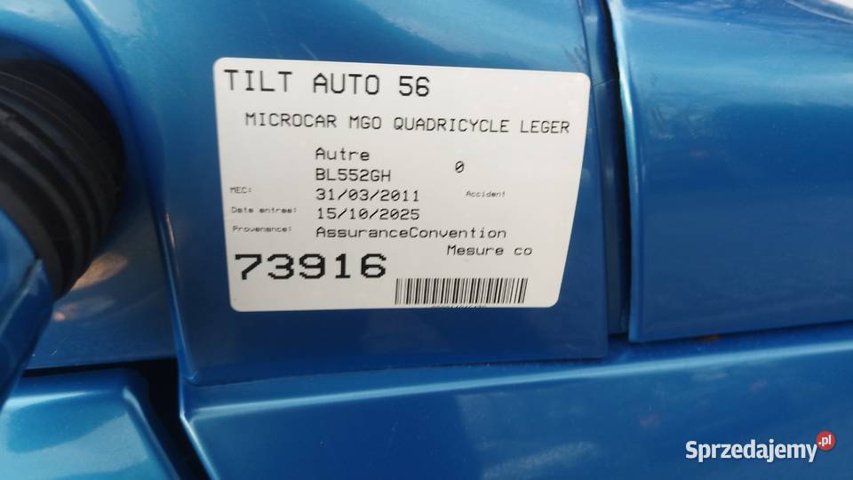 Microcar MGO L6e bez prawka kat B 532cm3