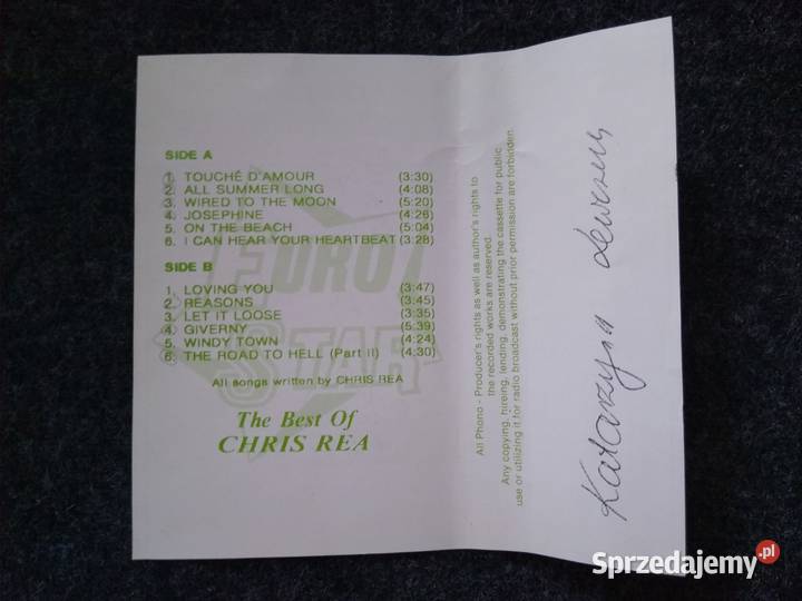 MC cassette cover CHRIS REA The Best Of Pozostałe pomorskie