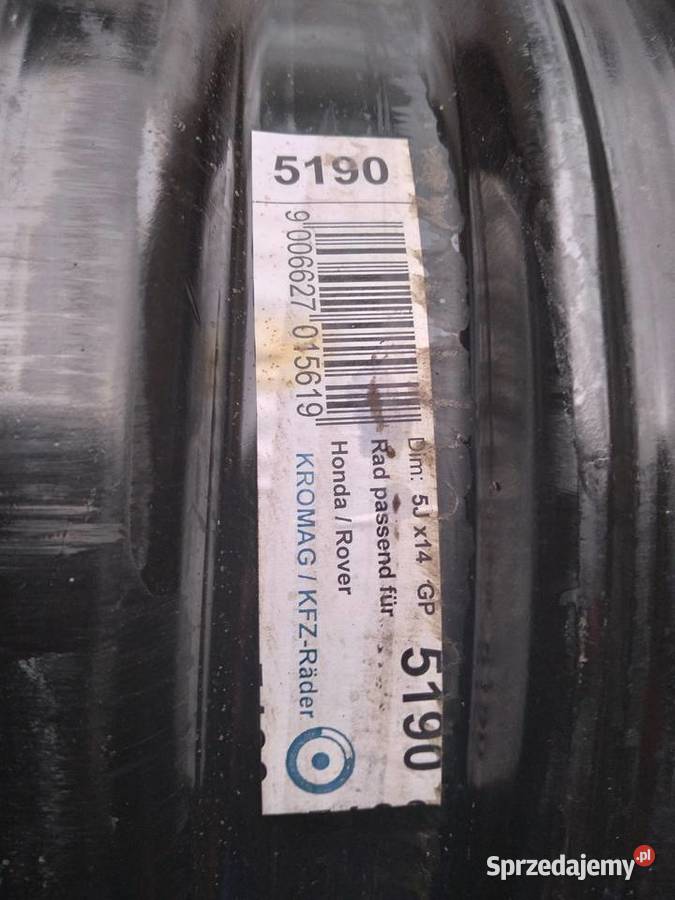 sprzedam felgi stalowe 5jx14 et 45 honda rower 4 śląskie
