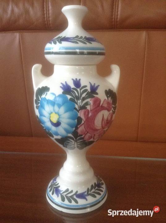 Wazon fajansowy z uchwytami i przykrywką Koło Opole sprzedam