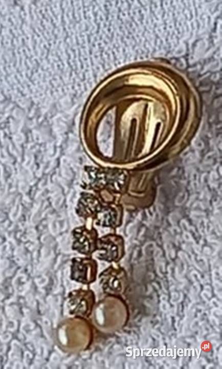 Antyczny kpl naszyjnik z perłą i klipsy Warszawa sprzedam