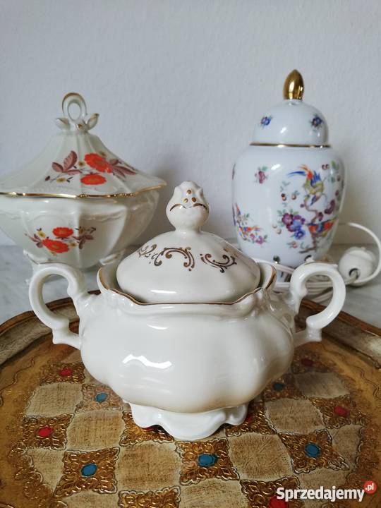 Cukiernica porcelana ecru Porcelana i szkło sprzedam