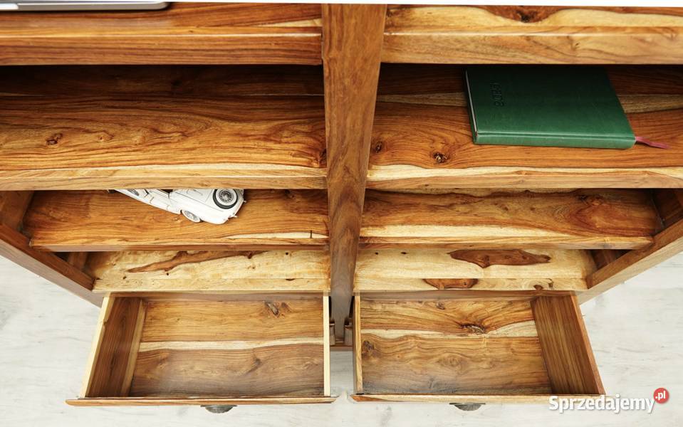 Stylowy regał z litego drewna palisander Jerka