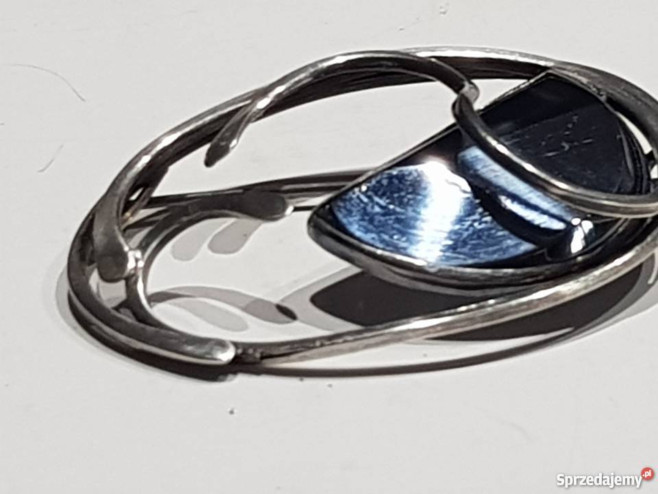 Broszka srebrna hematyt biżuteria kamień sprzedam