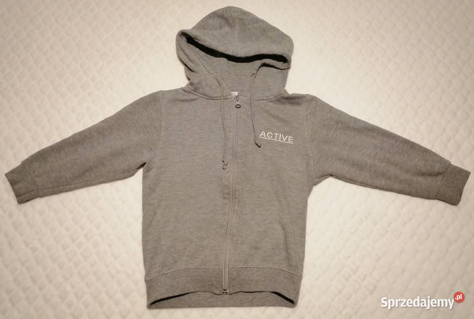 Bluza rozpinana z kapturem długi rękaw 104 szara Czeladź